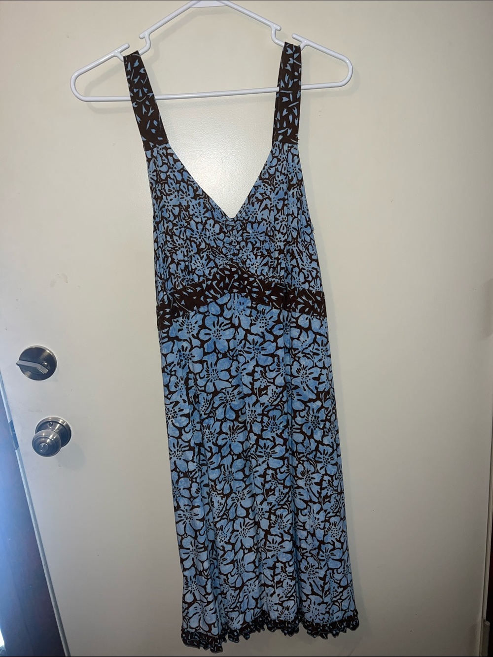 Nomadic Traders Blue and Brown Floral Midi Dress